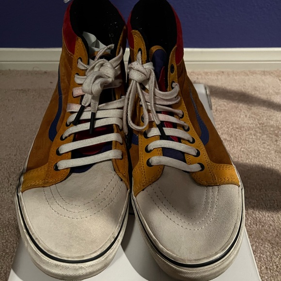 Vans Multicolored High Top Suede Sneakers Size 13 - Picture 2 of 5